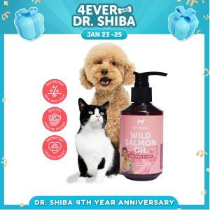 Dr Shiba Healthy 100% Wild Premium Salmon Oil for Dogs & Cats | Promotes Healthy Heart | Boosts Immune System | Rich in Omega-3 EPA Fatty Acids & DHA | Natural source of vitality