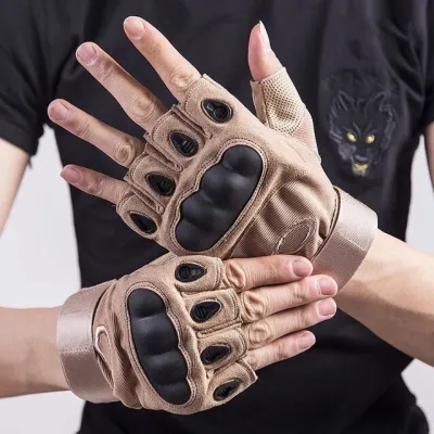 ใหม่ ถุงมือ แบบครึ่งนิ้ว คุณภาพสูง สําหรับขี่รถจักรยานยนต์ รบยุทธวิธี คอมแบท ผู้ชาย ถุงมือยุทธวิธี / ถุงมือมอเตอร์ไซค์ คุณภาพสูง