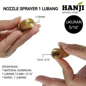 Nozzle sprayer kabut 1 lubang Nozzle kuningan Nozzle spuyer 5/16
