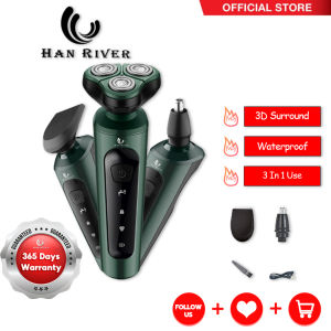 HAN RIVER Shaver 3D Float Razor USB Rechargeable Shaver For Man Green/Gold