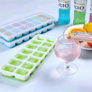Khay Làm Đá Làm Rau Câu Chất Liệu Silicon 14 Ô Có Nắp Đậy Ngăn Mùi Từ Tủ Lạnh