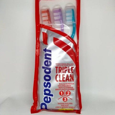 Pepsodent%20Sikat%20Gigi%20Triple%20Clean%20Medium%20isi%203%20-%20Image%202