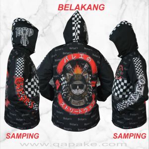 Ballpets JAKET PRIA PRINTING HOODIE MOTOR UKURAN L XL