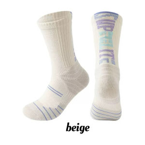 SUPER ELITE gradient basketball high top towel bottom American style socks