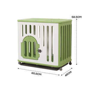 Pawblic🐕 กรงสุนัข กรงสุนัขขนาดใหญ่  กรงสัตว์เลี้ยงมีล้อ แข็งแรงทนทาน ดูแลรักษาง่าย ไม่เป็นสนิม มาพร้อมถาด