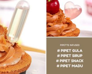 Pipet Cupcake 50 pcs 4ml Pipet Plastik kue Macaroons Dessert Selai Fla Saos Kecap PIPET SNACK
