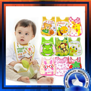 ( Bayar COD) Celemek Bayi Karakter Sleber Plastik Waterproof - Celemek Makan Anak / Celemek Makan Bayi Waterproof