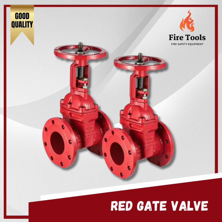 Red Gate Valve Flange Type Non Rising Stem Soft Sealing Ductile Cast ...