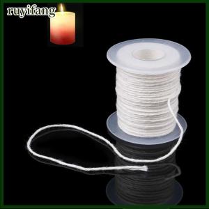 ruyifang หลอดไส้เทียนผ้าฝ้ายถักเปีย61ม. แกนม้วนเก็บน้ำมันแบบไม่เป็นควันอุปกรณ์สำหรับน้ำมัน DIY