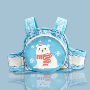 Motorcycle Safety Belt for Kids with Storage Bag Rear Seat Grab Handle Strap Harness Adjustable Child Reflective Strip