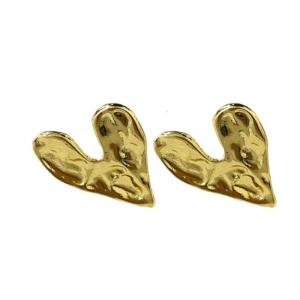 Concave Convex Irregular Heart Shaped Studs Earrings Ear Rings for Women Girls Elegant Party Wear Ear Accessories