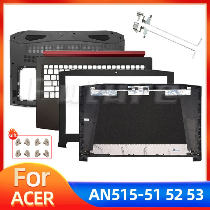 Acer Nitro 5 Replacement LCD Back Cover With Hinges – Fits An515-41, An515-42, An515-53, N17C1 – Black