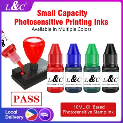 【PH Ready Stock】L&C Oil Base Stamp Ink Photosensitive Stamp Inks Flash Stamp Ink Oil Based 10ml for Company Stamps or Self Inking Stamps black/red/blue/green Photo Sensitive self inking stamp ink oil based ink for stamp