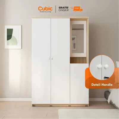 Cubic Lemari Pakaian Minimalis / Wardrobe Baju Motif Kayu / LUNA LPM 301