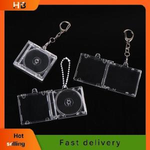 HB Peripheral Commemorative Blank Album Mini CD Case Keychain CD Player Shaped Key Pendant For DIY Backpack Hanging Decoration