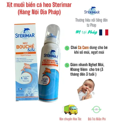 Xịt muối biển Cá Heo Cá Vàng Sterimar 100ml cho bé 3 tháng đến 3 tuổi và người lớn