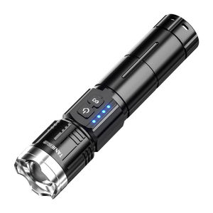 ⚡Outdoor Lighting⚡ Portable Waterproof Zoom Flashlight Strong Light Telescopic Zoom Battery Type-C Charging Daily Carry for Camping Hiking and Night Riding