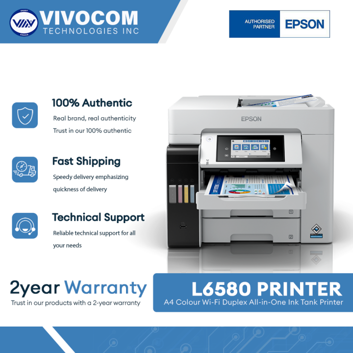 Epson EcoTank L6580 A4 Colour WiFi Duplex AllinOne Ink Tank Printer