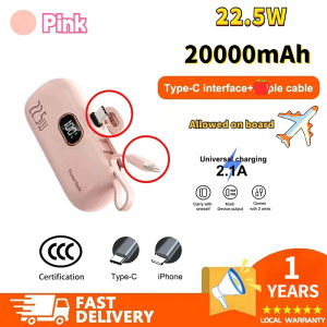 【SG STOCK】CCC 22.5W 20000mAh Powerbank Fast Charging Capsule Lipstick Mini Portable Charger iP/Type-c Support for multiple devices