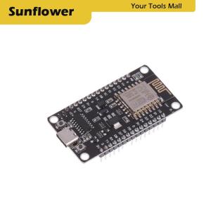 🎀🎁【Special price】Sun NodeMcu Lua บอร์ดพัฒนา WiFi ESP-12F ESP8266 V2.1กระดานดำไมโคร USB CH340พร้อมปุ่มแฟลชและปุ่ม RST