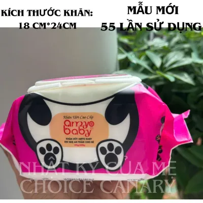 THÙNG 10 Gói Khăn ướt AMY/AMYO BABY 185G/650G( 10 GÓI 7KG) Không mùi Vải bi mềm mịn Thấm hút tốt Không Cồn Dùng được cho bé.