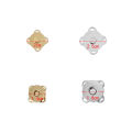 Set 5 bộ khóa nam châm khâu tay - hình hoa mận. 