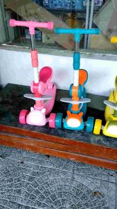 XE SCOOTER KIÊM CHÒI CHÂN CHO BÉ 3IN1 có đèn nhạc bánh to sáng đèn