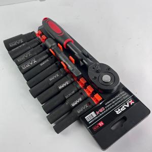 JLD 1/2in Kunci Set Socket CR-V 12pcs Wrench Rachet alat perkakas lengkap motor Rachet Handle
