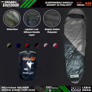 Sleeping Bag Mummy Ultralight Outdoor Gunung Waterproof Super Tebal Anti Dingin Nyaman Dacron Untuk Camping Waterflow Kantong Tidur Kemping Tahan Air