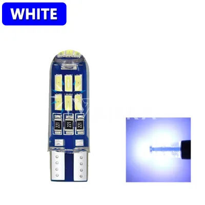 VANKA Waterproof Silicone T10 Led Bulb Park Light Car Dome Light W5W 194 168 15SMD 4014 Side Wedge Replacement Car Interior Light