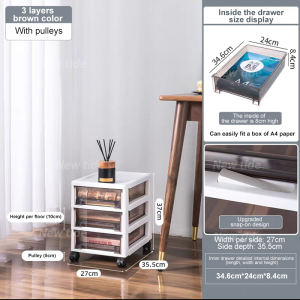 SALVO 10 Layers Office Drawer Storage Cabinet With Wheel Movable Stationery File Storage Rack Filing Cabinet For Documents Under Desk Drawer Organizer Tray Drawer File Bond Paper Organizer Makeup Storage Trolley Cosmetics Organizer Home Furniture