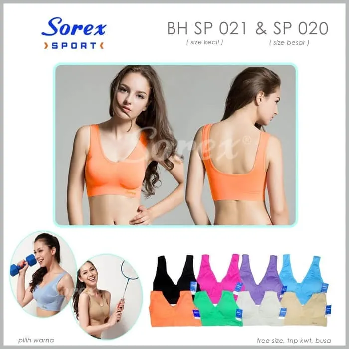 Sport Bra Sorex Polos SP 021 & SP 020 BH Senam Olahraga Stretch