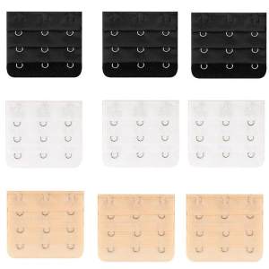 🔥[Gnker] 9 PCS 3 Color Women Bra Extender Strap 2-4 Hooks Replace Elastic Adjustable Lengthen Clasp Underwear Back Extension