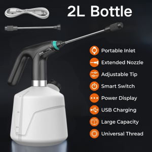 【Local Shipping】Electric Spray Bottle 2L Automatic Spray Bottle for Garden Disinfection Irrigation USB Charging High Pressure Plant Water Spray
