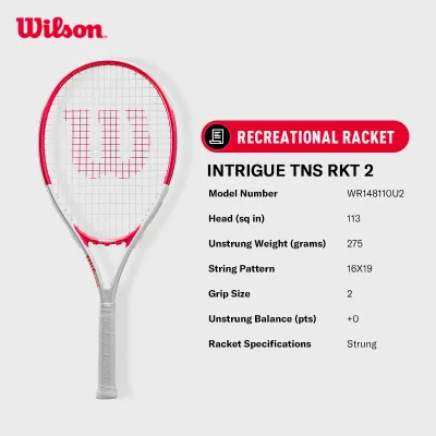 Wilson Intrigue Junior/Adult Tennis Racket - New Strung Comfort Grip High-Quality Tennis Racquet - WR148110U