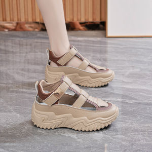 [Free Shipping] New Summer WomenS Shoes: Breathable Hollow Sandals Korean Style Versatile Thick-Soled Height-Increasing Sporty And Casual For Women