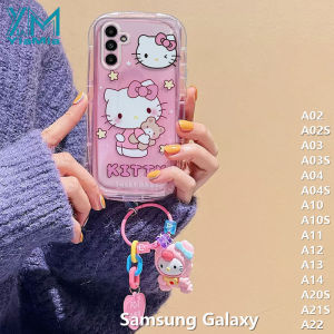 YiaMia New Hello Kitty Kuromi Pendant Phone Case For Samsung Galaxy A13 A14 A20S A21S A22 A02 A02S A03 A03S A04 A04S A10 A10S A11 A12 Cartoon Pattern Soap Phone Case Soft Silicone TPU Shockproof Back Cover