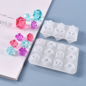 Epoxy Resin Mold DIY Crafts Casting Tool Section Arc Diamond Beads Silicone Mould