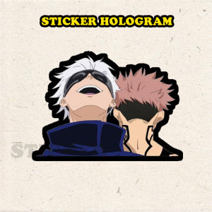 Stiker Hologram GOJO dan sukuna ukuran 8 cm
