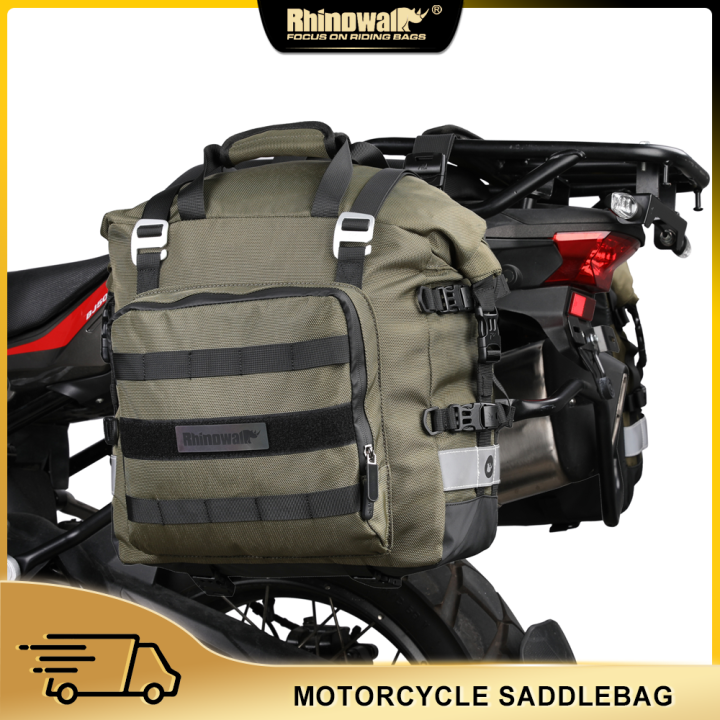 Rhinowalk Motorcycle Side Pannier Bag Waterproof 20L Quick Release  Motorbike Rear Seat Bag Saddle Bag Riding Travel Luggage Storage Tool  Package