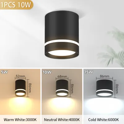 Three Colors Led Downlights Ceiling Lights Surface Mounted Aluminum Pin Lamp Foldable Spotlight For Living Room Bedroom Home