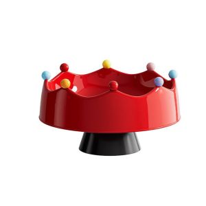 SJJL MALL Large Capacity Fruit Bowl with Fork Crown Design Detachable Fruit Serving Plate Cute Draining Water Dry Fruit Tray Home Decoration