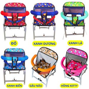 ( Bản nâng cấp SẮT SƠN ) Ghế ngồi xe số cho bé (có cả dây đai và vòng bảo hiểm an toàn) ghế số xếp sắt sơn tĩnh điện