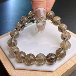 [现货] 12mm 茶晶心经手串｜稳心宁神 × 清理杂念 × 强化能量场｜Smoky Quartz Heart Sutra Bracelet｜Calm • Clarity • Protection
