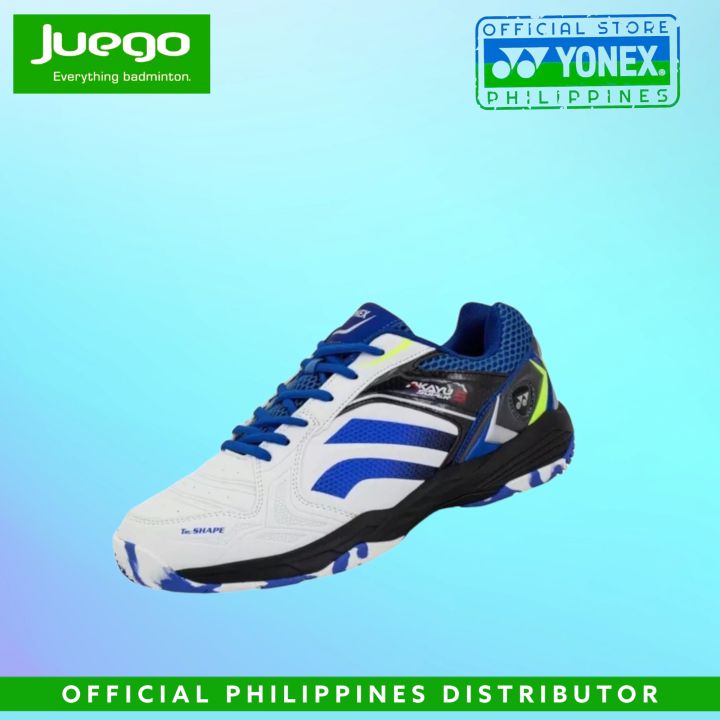 Yonex AKAYU SUPER Badminton Shoes White Royal Blue Mesh And