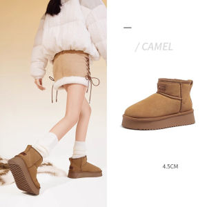 Cameljeans Giày Boot đi tuyết ngoài trời mùa đông nhung dày ấm mới của phụ nữ khởi động