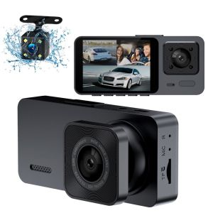 GEORG Tầm nhìn ban đêm hồng ngoại Máy ghi hình xe cộ 360 ° Xem Ghi hình HD Camera hành trình ô tô MỚI 3 kênh Máy ghi hình Ghi lại hành trình lái xe