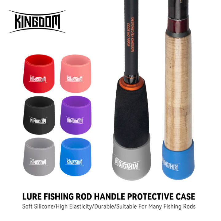 Kingdom 1Pc Silicone Lure Rod Bottom Protector Cap/Fishing Rod Handle  Protective Case/O-shaped Elastic Anti-Slip Ring/ Silica gel Lure Rod Bottom  Protector
