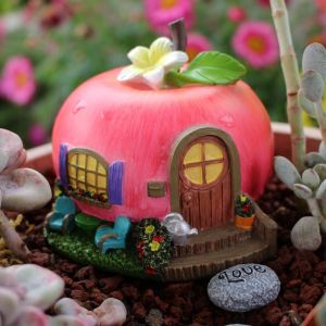 Miniature Fairy Garden Decorations: JVKISX Cartoon House Statue & Cute Resin Miniatures Figurine