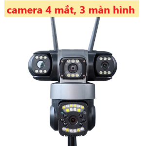 [ TẶNG hộp kt] Camera YOOSEE WIFI 4 mắt 3 màn hình hướng độc lập 32MPX tích hợp LED chiếu sáng loa báo động to đàm thoại rõ xoay theo người.